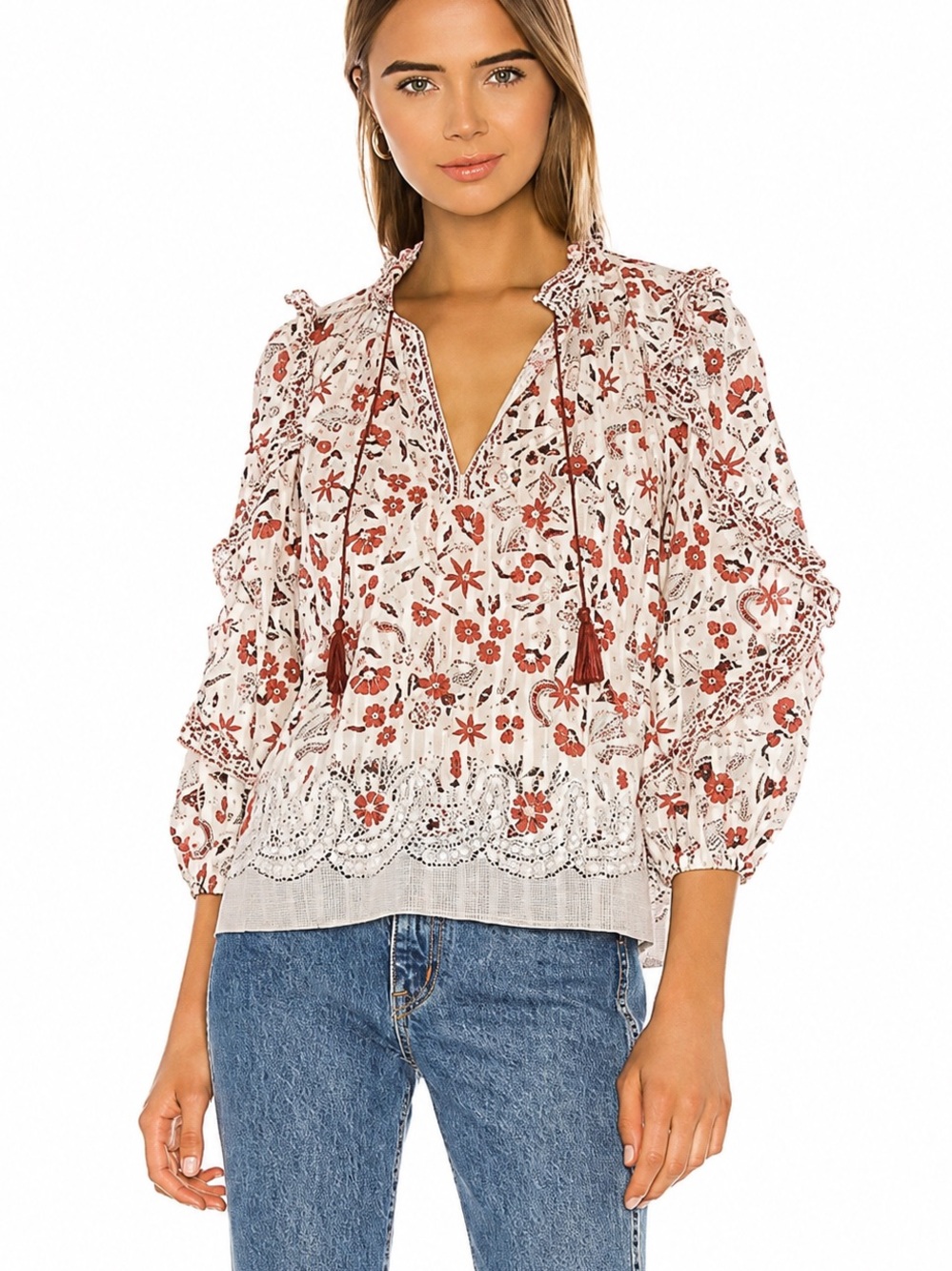 Ulla Johnson Azalea Floral blouse size 4
